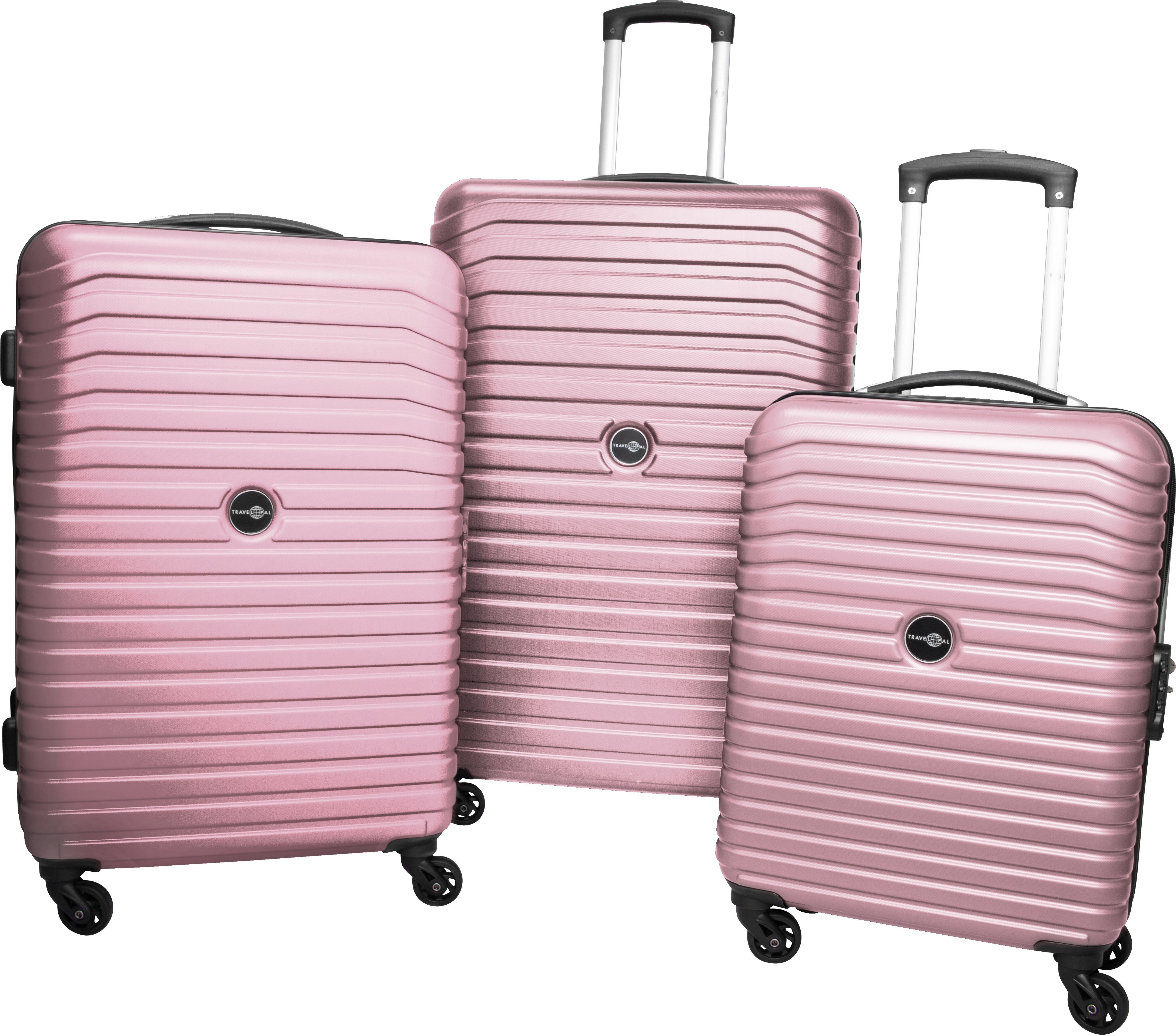 Travel Pal Trolleyset Derry, 4 Rollen, (3 tlg) rosa