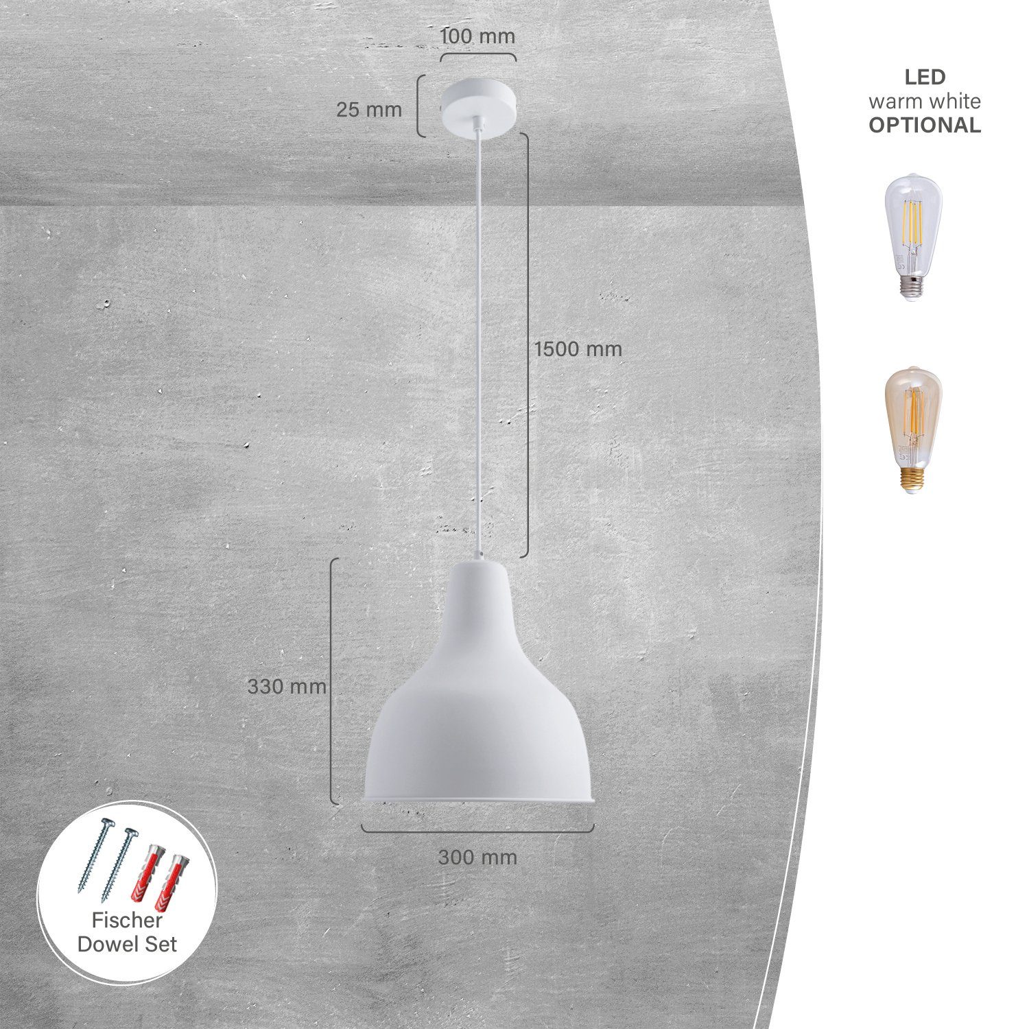 Paco Home Pendelleuchte CHARLIE, ohne E27 Esszimmer Hängelampe Küchenlampe Hängend Esstischlampe Leuchtmittel