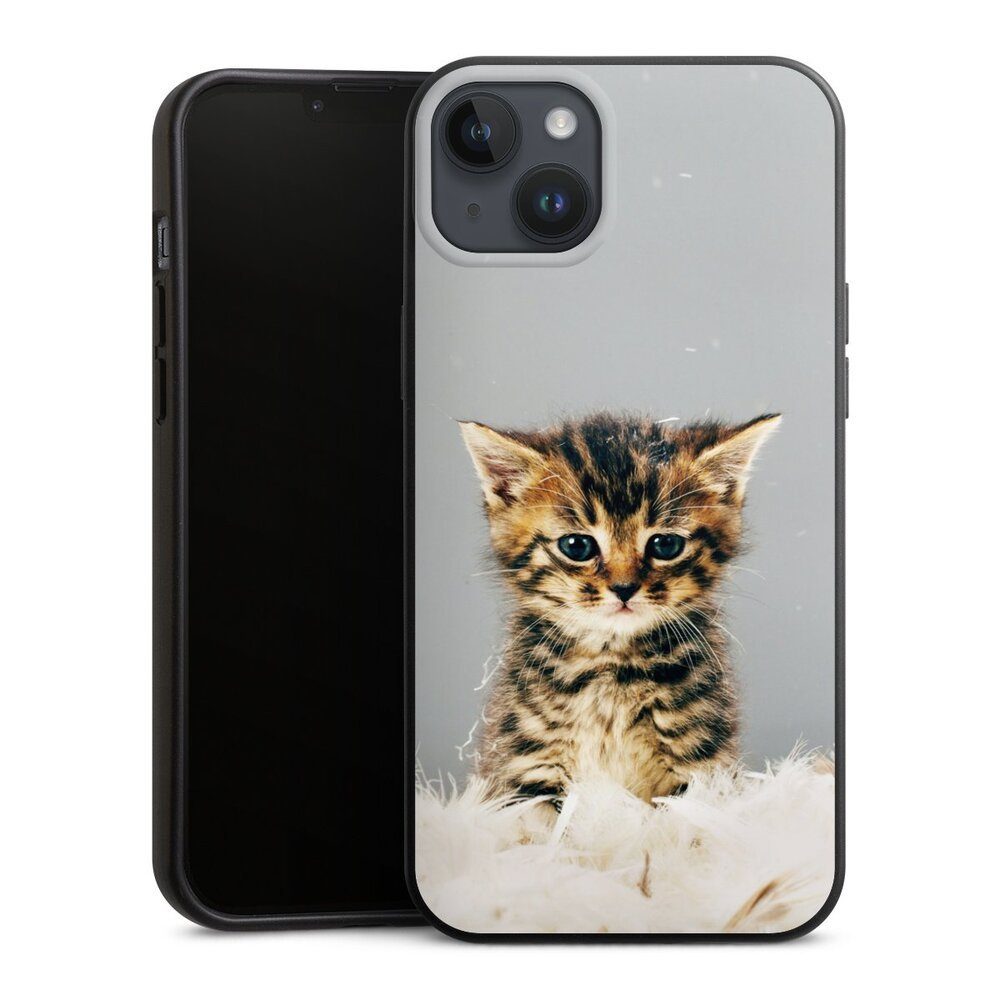 DeinDesign Handyhülle Katze Haustier Feder Kitty, Apple iPhone 14 Plus  Organic Case Bio Hülle Nachhaltige Handyhülle