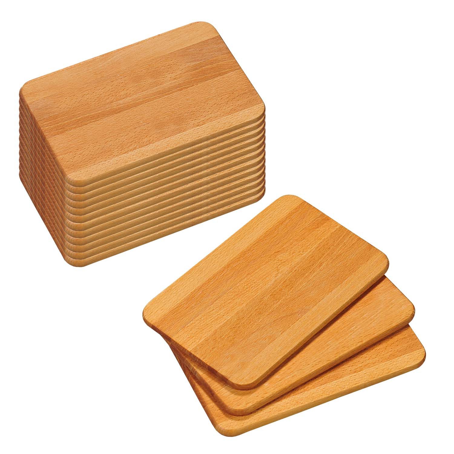 Kesper Frühstücksbrett 15 Stück Доски для завтраков, Buche - 23 x 15cm, Holz, (15-St), zum Brandmalen oder für eine Laser Gravur geeignet