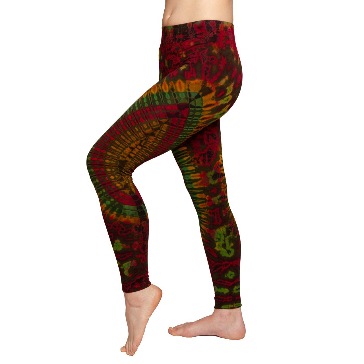 'Dschungel' Batik Leggings Leggings Leggings aus Tiedye alternative natürlicher Batik TD21 PANASIAM lange Hippie Viskose Unikat jamaica Sportleggings Yogaleggings