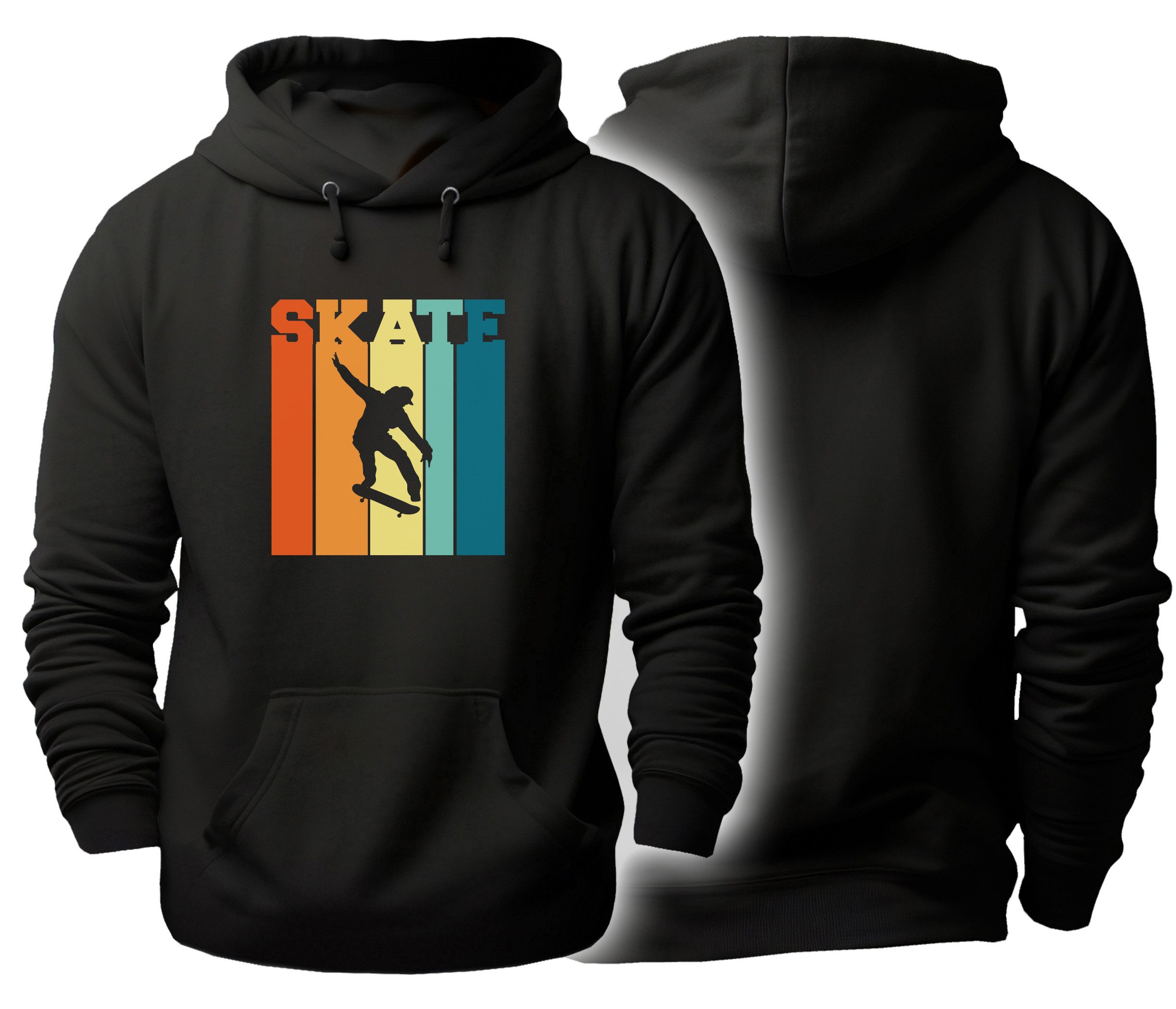 MyDesign24 Hoodie Skater Kapuzen Pullover Schwarzer Männer und Frauen Hoodie Gr.XS i546