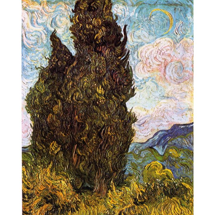 1art1 Kunstdruck Vincent Van Gogh - Zypressen 1889