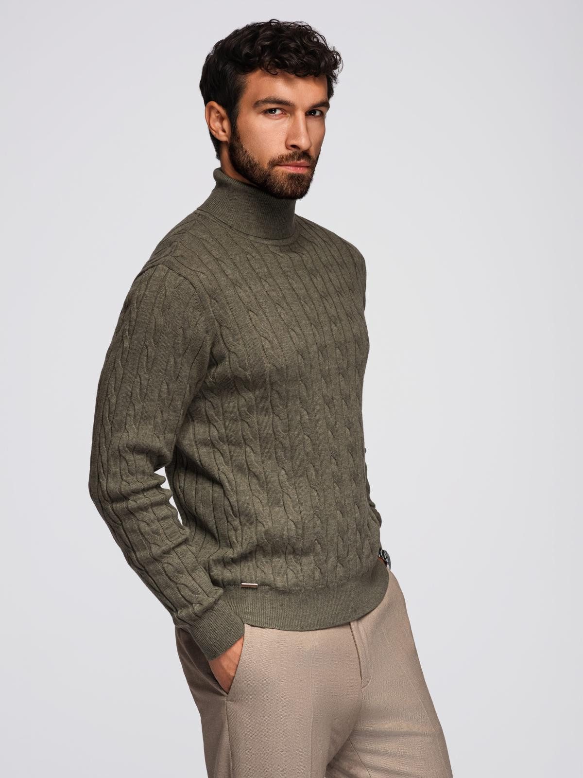 Rollkragenpullover Herren-Rollkragenpullover mit Zopfmuster