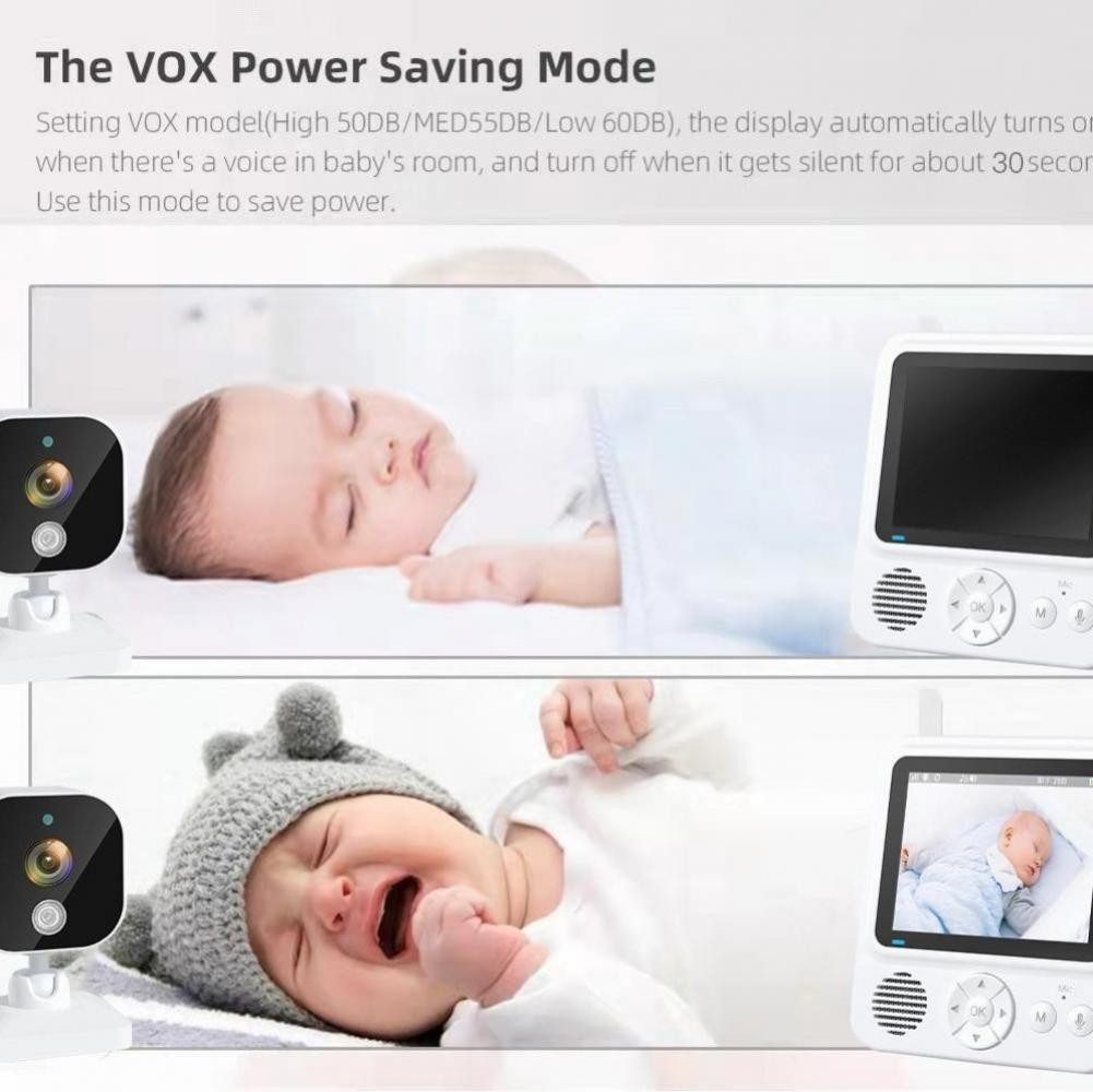 BBWL Babyphone 2,8 Zoll Baby-Monitor mit Nachtsicht, Zwei-Wege-Audio, Temperaturüberwachung und Fütterungstimer, für sichere Babyüberwachung zuhause
