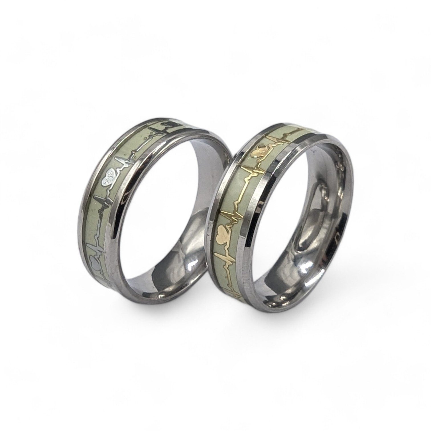 Eyecatcher Fingerring Glowing Ring Herz EKG Herzschlag leuchtet im Dunkeln günstig online kaufen