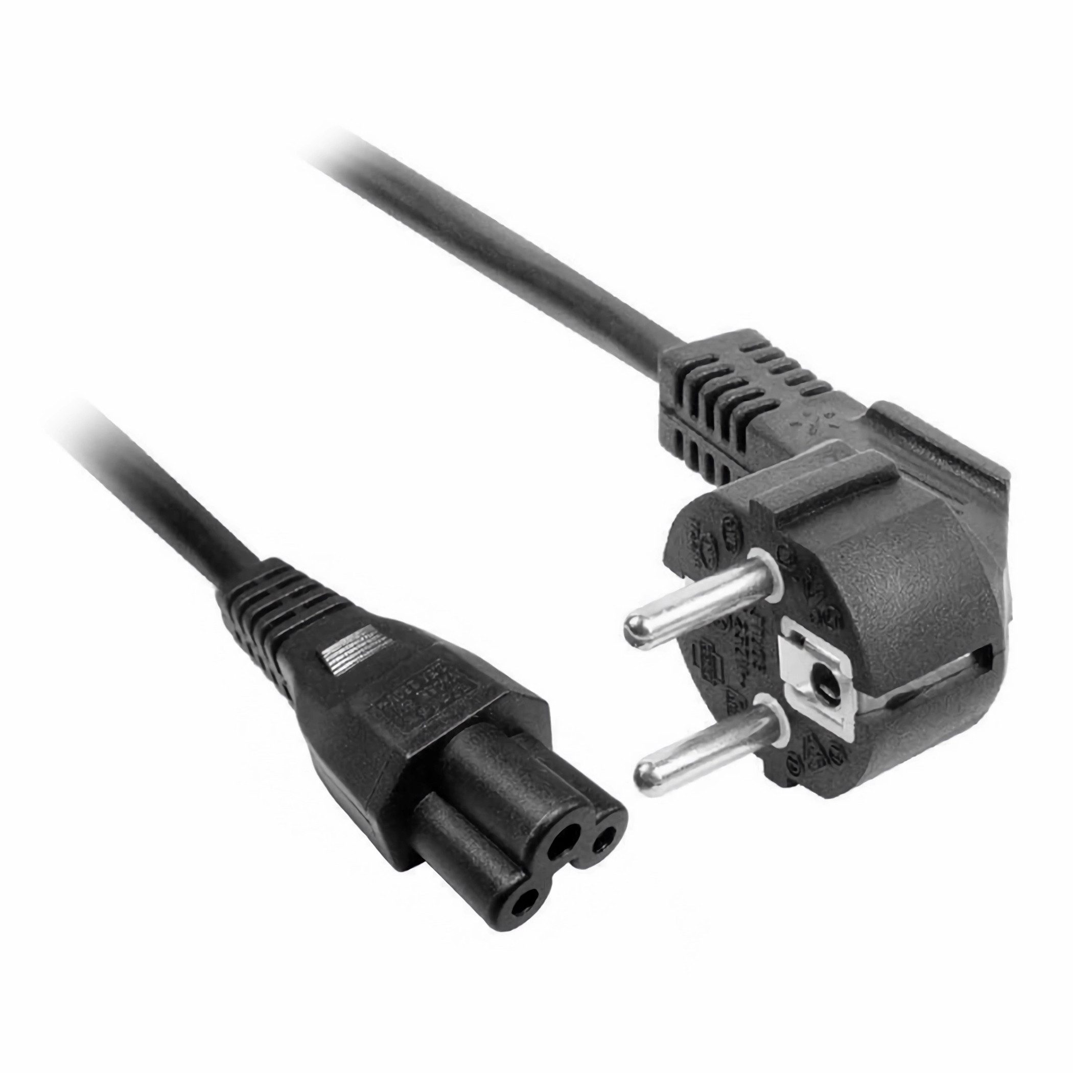 Bolwins J49C Kaltgerätekabel 1,2m Netzkabel Stromkabel CEE 7/7 zu C5 für PC TV Stromkabel, CEE 7/7 Schutzkontakt-Stecker, IEC 320 C5 (120 cm), Hohe Sicherheit, 250V / 10A, robustes PVC-Kabel