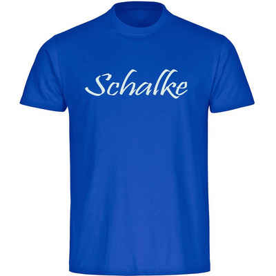 multifanshop T-Shirt Kinder Schalke - Schriftzug - Jungen Mädchen Shirt Fanartikel