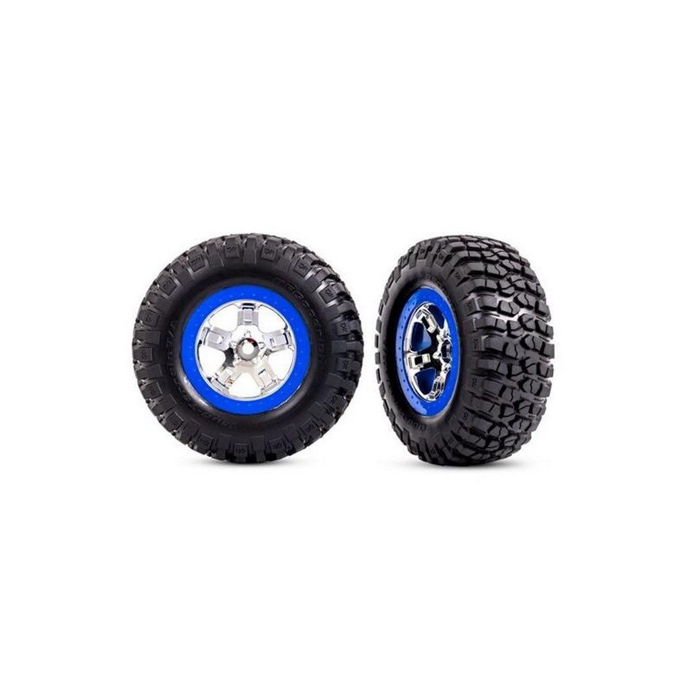 Modellbausatz TRX5869A BFGoodrich Reifen auf Felge SCT Chrom Beadl blau (2) 2WD vo