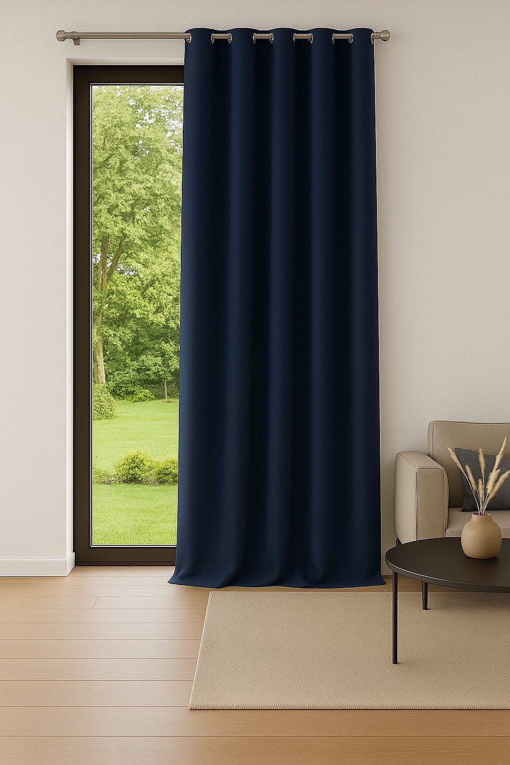 novumfix Vorhang Filzvorhang/Softfilz XXL Kälteschutz blau bis 350 cm lang ÖSEN, verdunkelnd