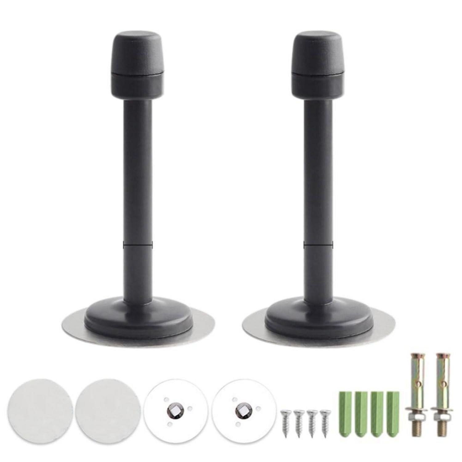 LuxusKollektion Wandtürstopper Türstopper Wandmontage Edelstahl Schwarz (2 St)