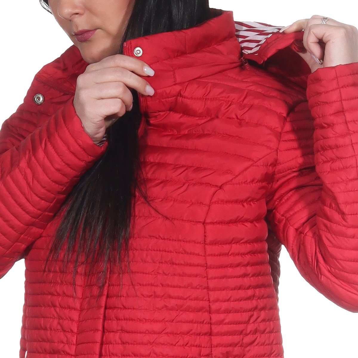 Übegrangsjacke leichte Sommerjacke großen auch Größen Damenmode Damen leichte erhältlich, angenehm in Jacke Rot Outdoor Steppjacke Aurela