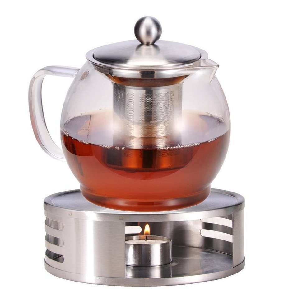 Tee Glaskanne Glas mit ca.1,2 Liter, Bambelaa! Stövchen 1.2 l Set Teebereiter Teekanne Teekanne