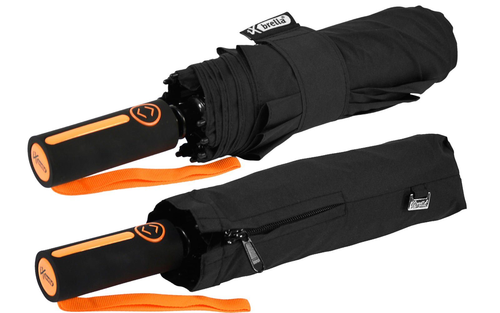 iX-brella Taschenregenschirm BIG Automatik Fiberglas-Schirm groß 104cm, mit farbigen Doppel-Speichen