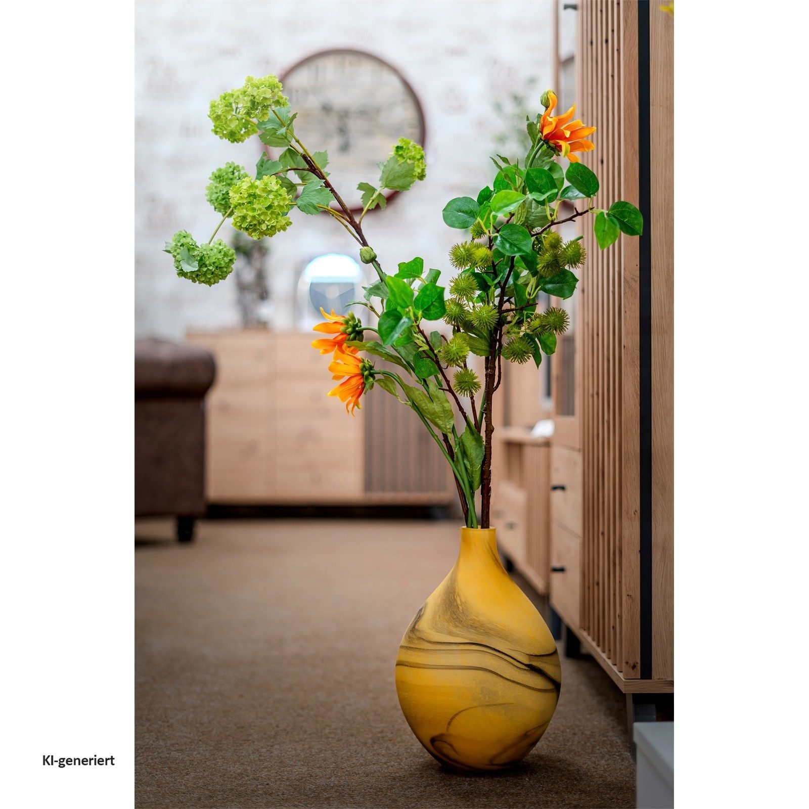 Kunstblume Kunstblume Hortensie Flora, HTI-Living, Höhe 107 cm, Kunstblume Dekoration – Bild 2 von 3