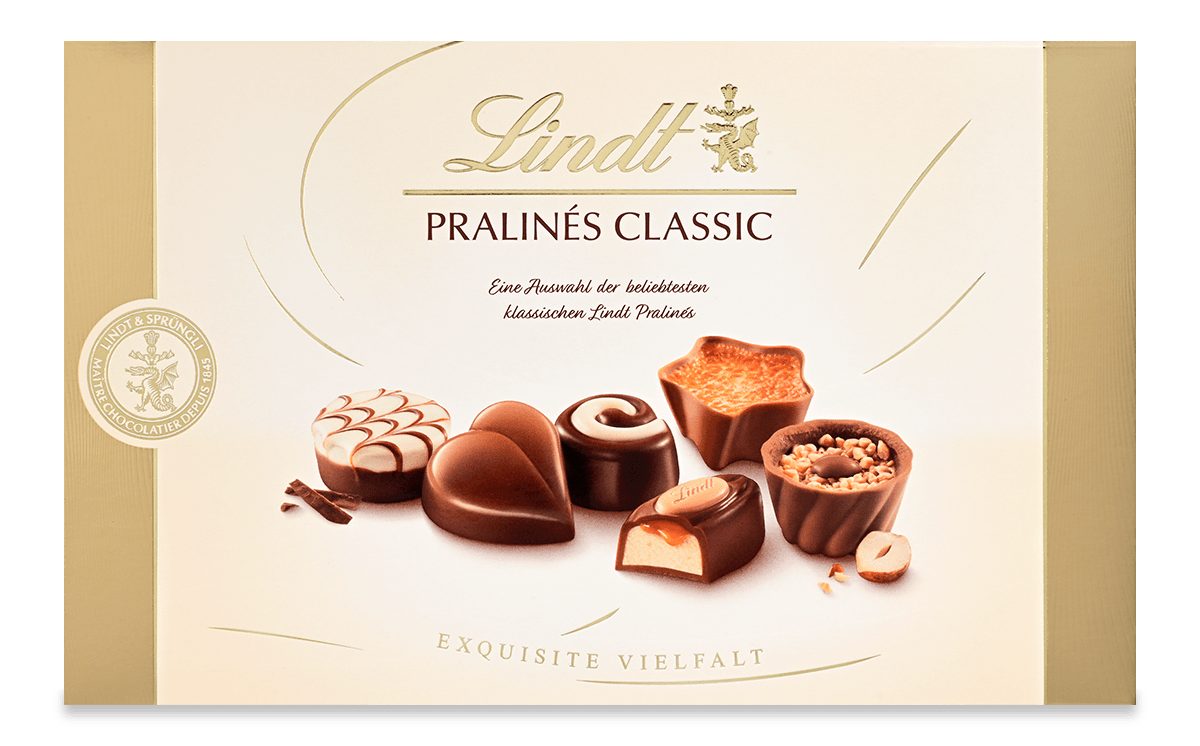 LINDT Schokolade Pralinés Classic Für Kenner 200g Pralinen Schachtel Schokolade, 1 x 200 g, 1 St.