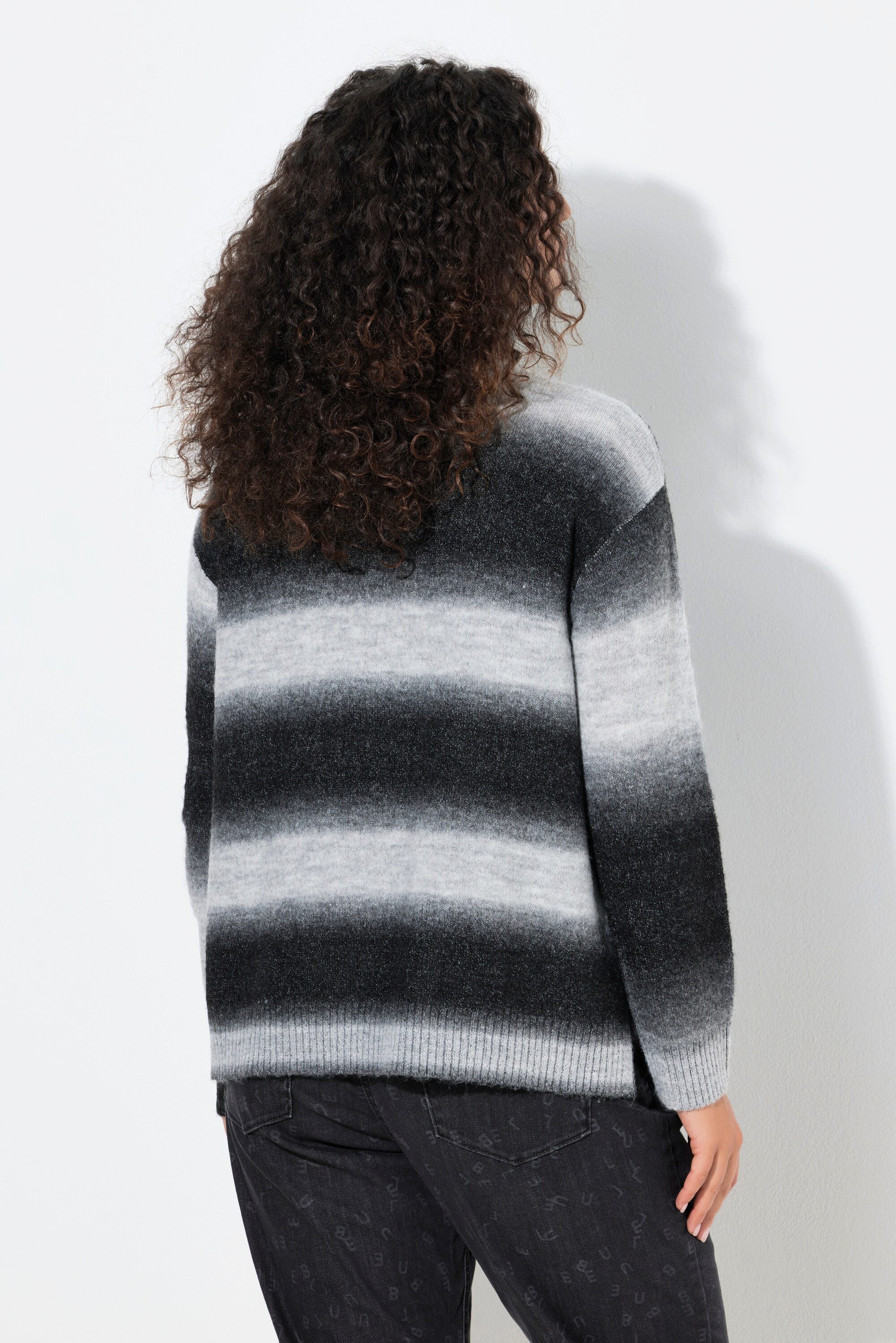 Ulla Popken Strickpullover Pullover Farbverlauf Stehkragen Langarm