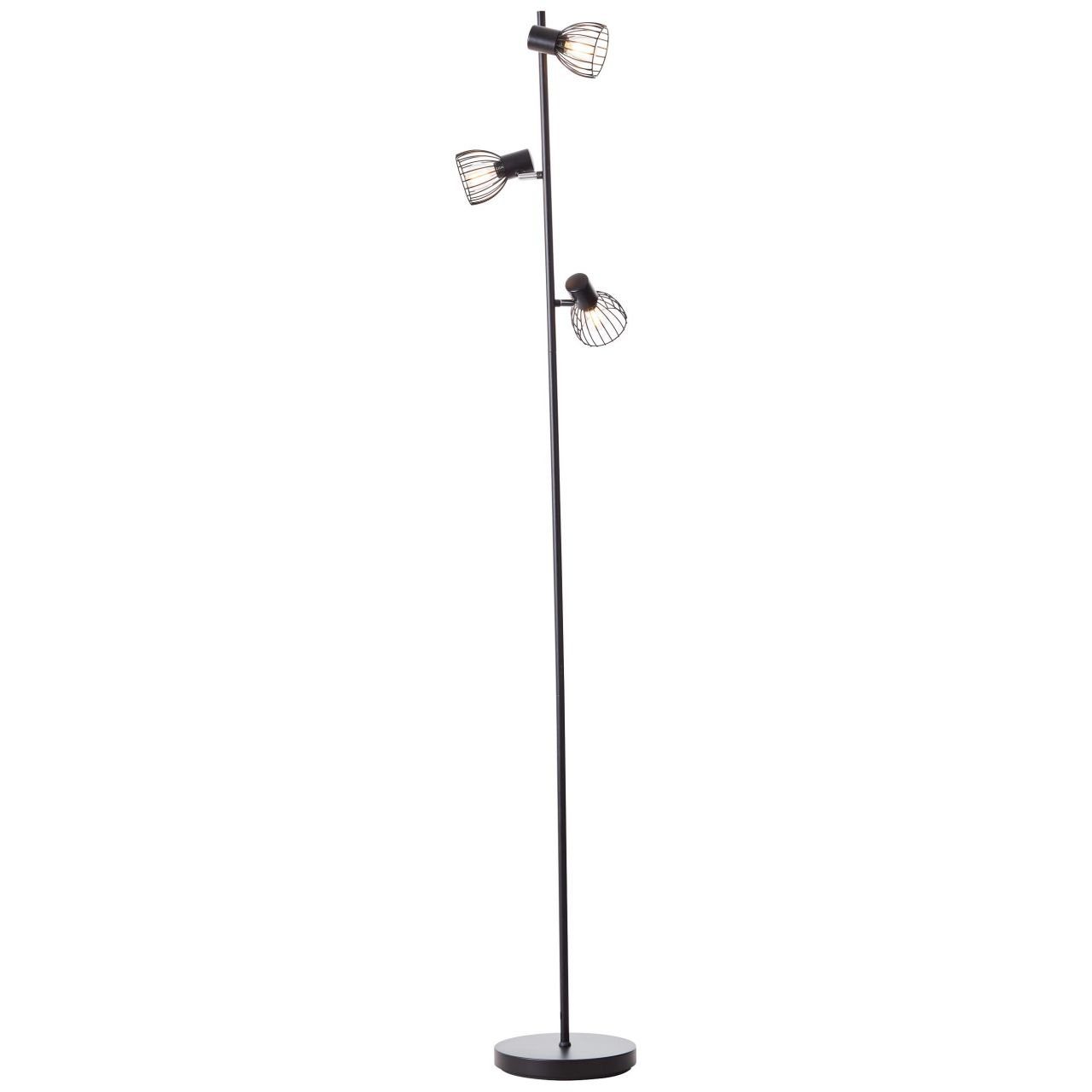 Brilliant Stehlampe Blacky, ohne Leuchtmittel, 3flg schwarz matt