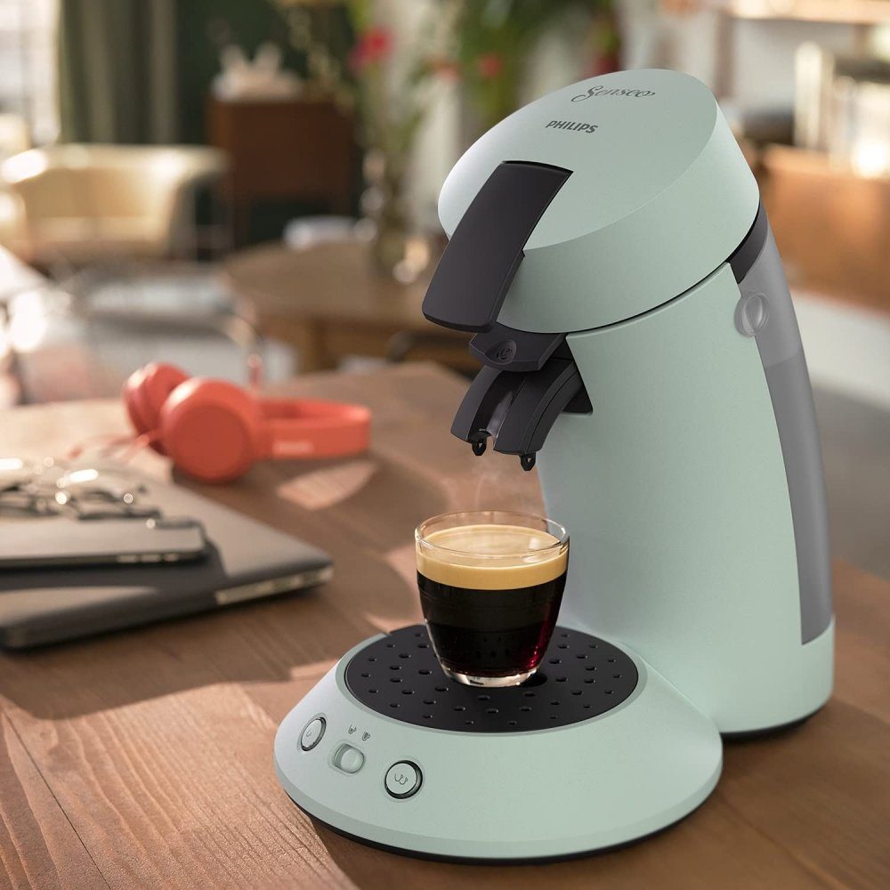 matt Philips Original Kaffeepadmaschine - Kaffeepadmaschine Senseo CSA210/20 Plus - mint