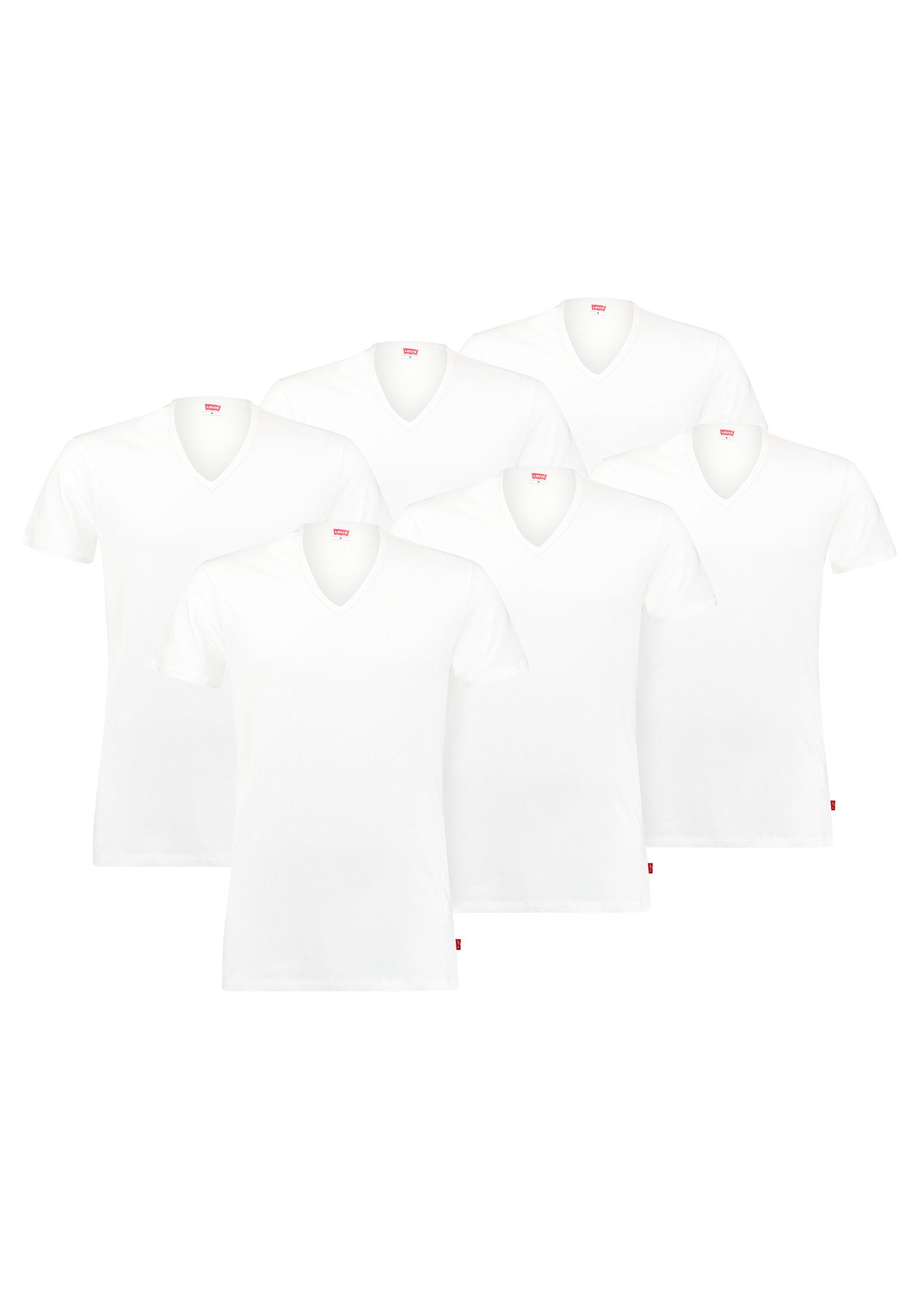 Levi's® Poloshirt LEVIS MEN V-NECK 3P ECOM (Packung, 6-tlg., 6er-Pack)