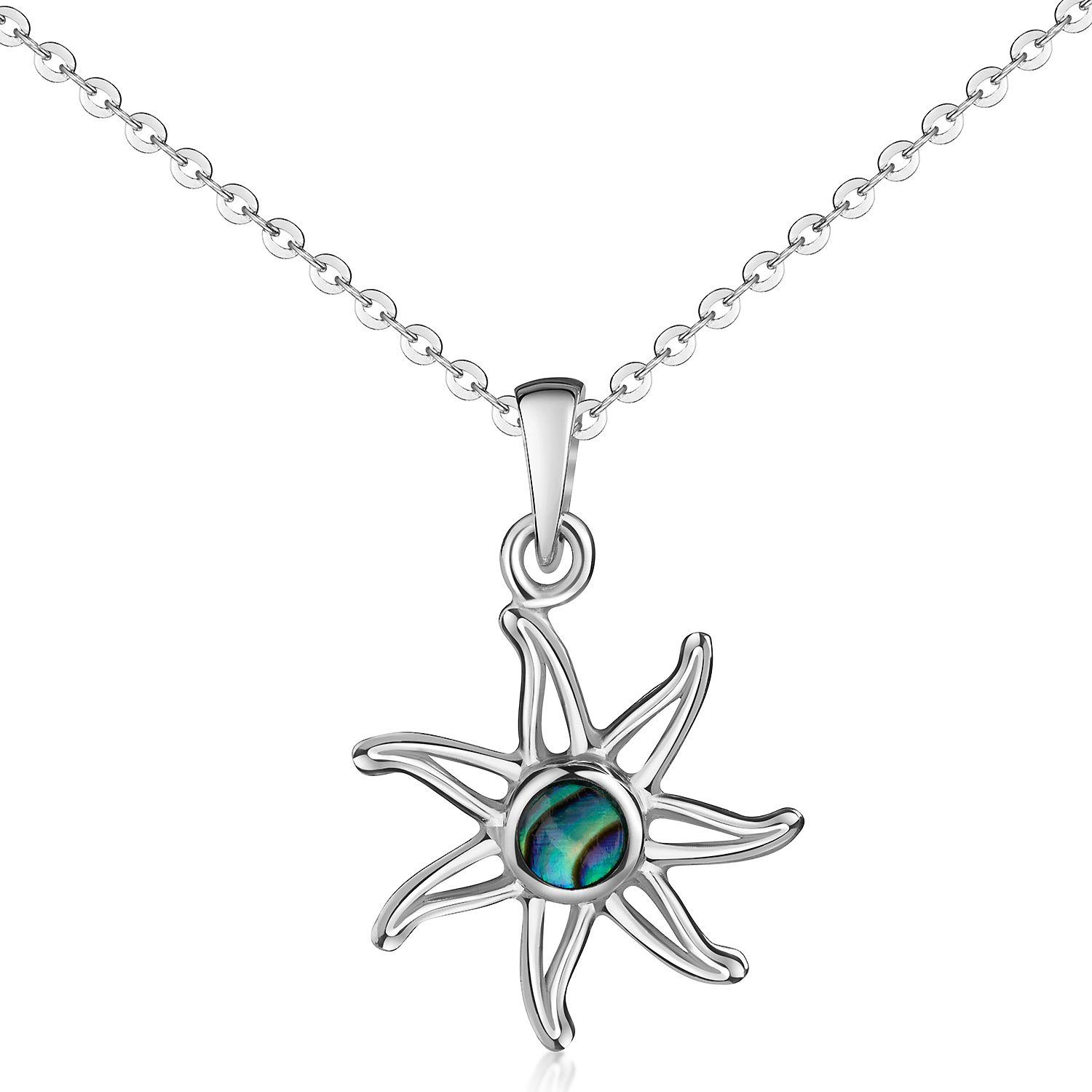 Materia Kettenanhänger Silber Sonne Perlmutt Grün günstig online kaufen