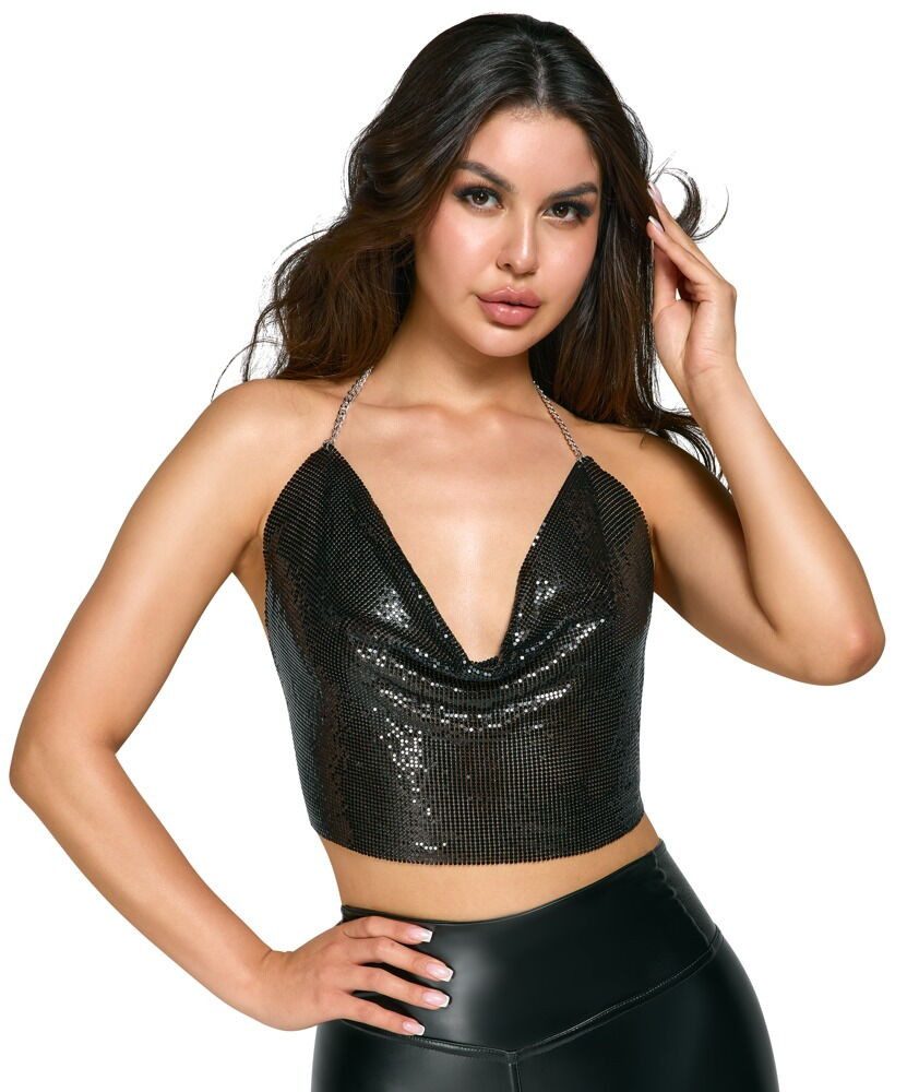 Cottelli Collection Spaghettitop Metall-Top aus Pailetten günstig online kaufen