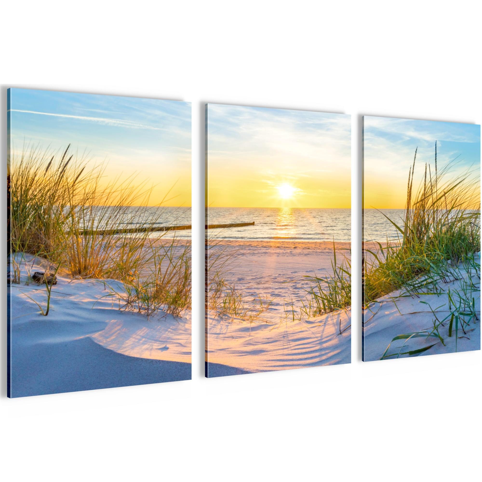 Novart Wandbild Ostsee Strand Meer Wohnzimmer Boho Deko