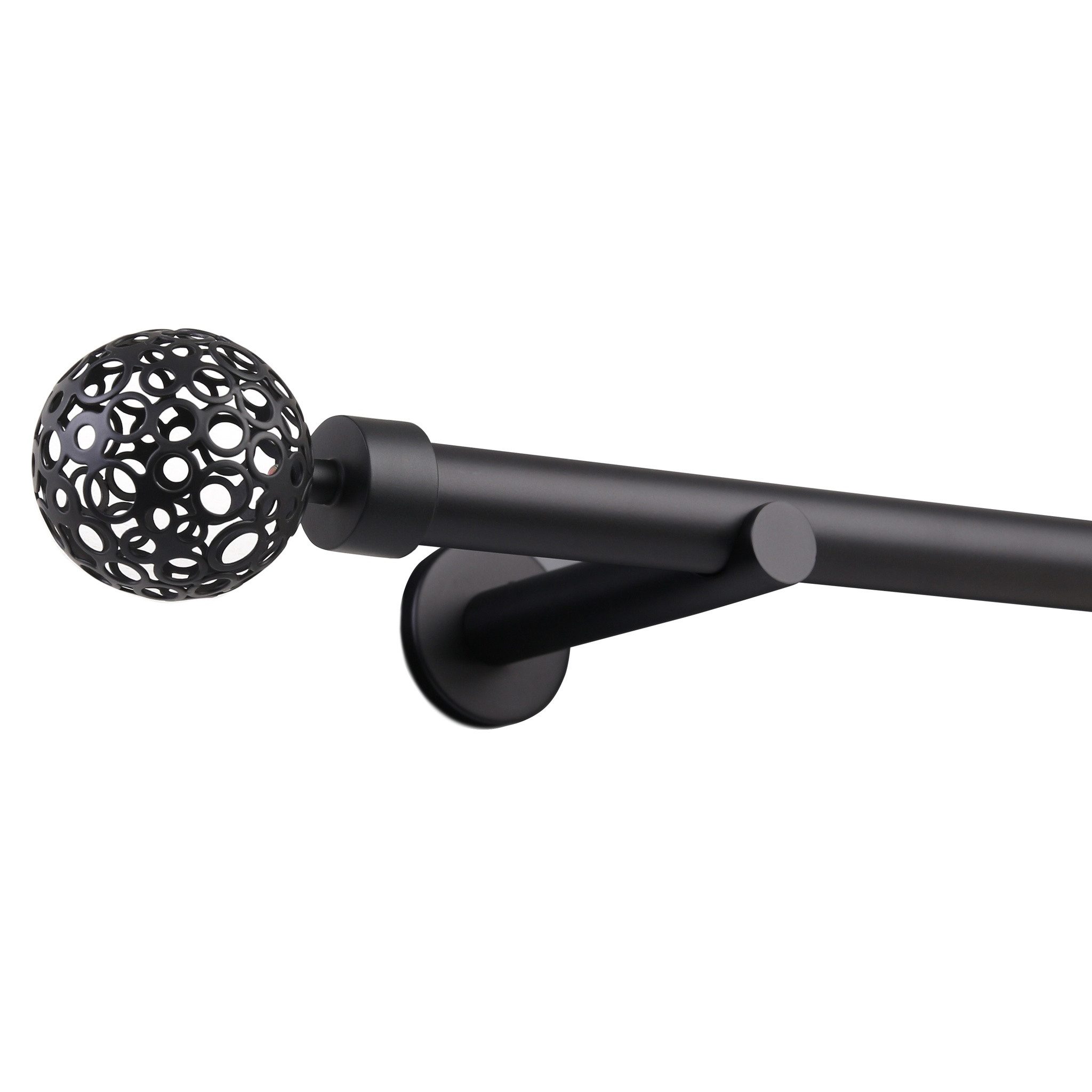 Deco-Raum Gardinenstange Kugel, Ø 25 mm, 1-läufig, kürzbar, Wunschmaßlänge, Bohren, verschraubt, Metall