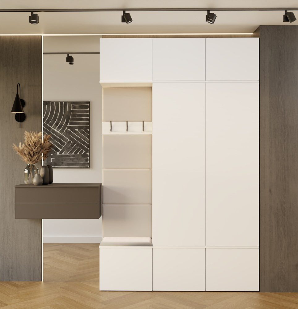 Raumhirsch Furniture Schuhschrank Garderobenschrank für Flur und Eingangsbereich (Kleiderschrank sowie Schuhschrank im SET) verschiedene Farben