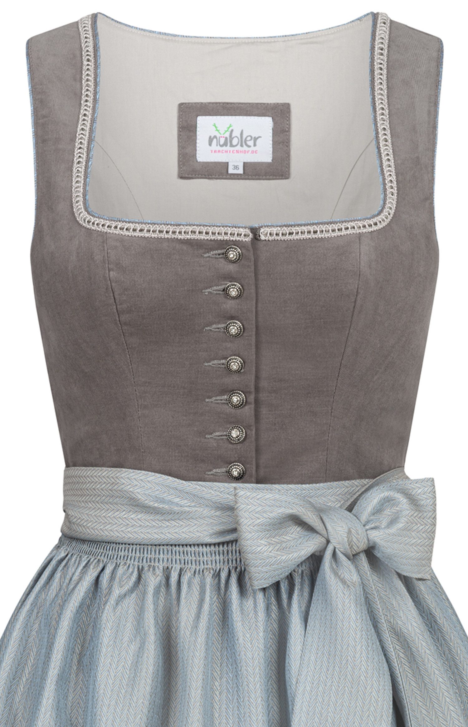 Nübler Dirndl Mini Dirndl Fabienne in Graphit von Nübler