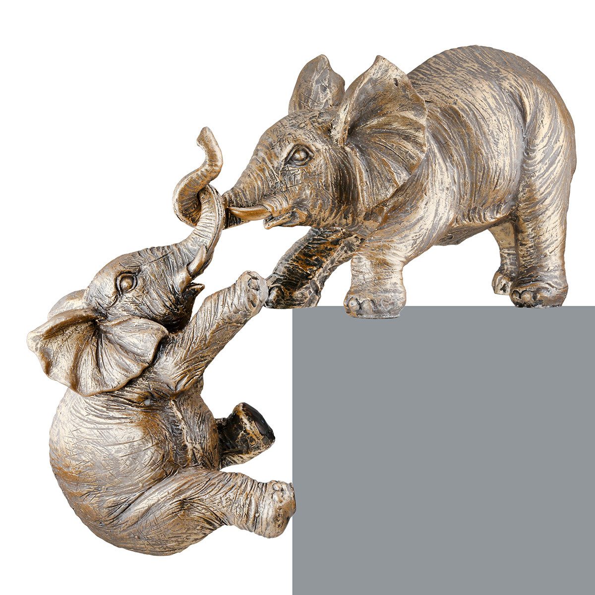 GILDE Dekoobjekt Dekofigur Elefant Kantensitzer 51799 bronzefarben 29,5 cm Skulptur, Regalfigur Geschenk