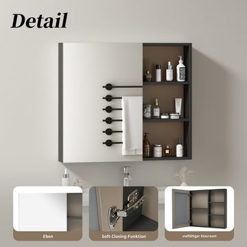 HIYORI Badmöbel-Set Badezimmer Badmöbel Set :Waschbeckenunterschrank hängend 90cm breit, mit Keramikwaschbecken Schubladen Spiegelschrank