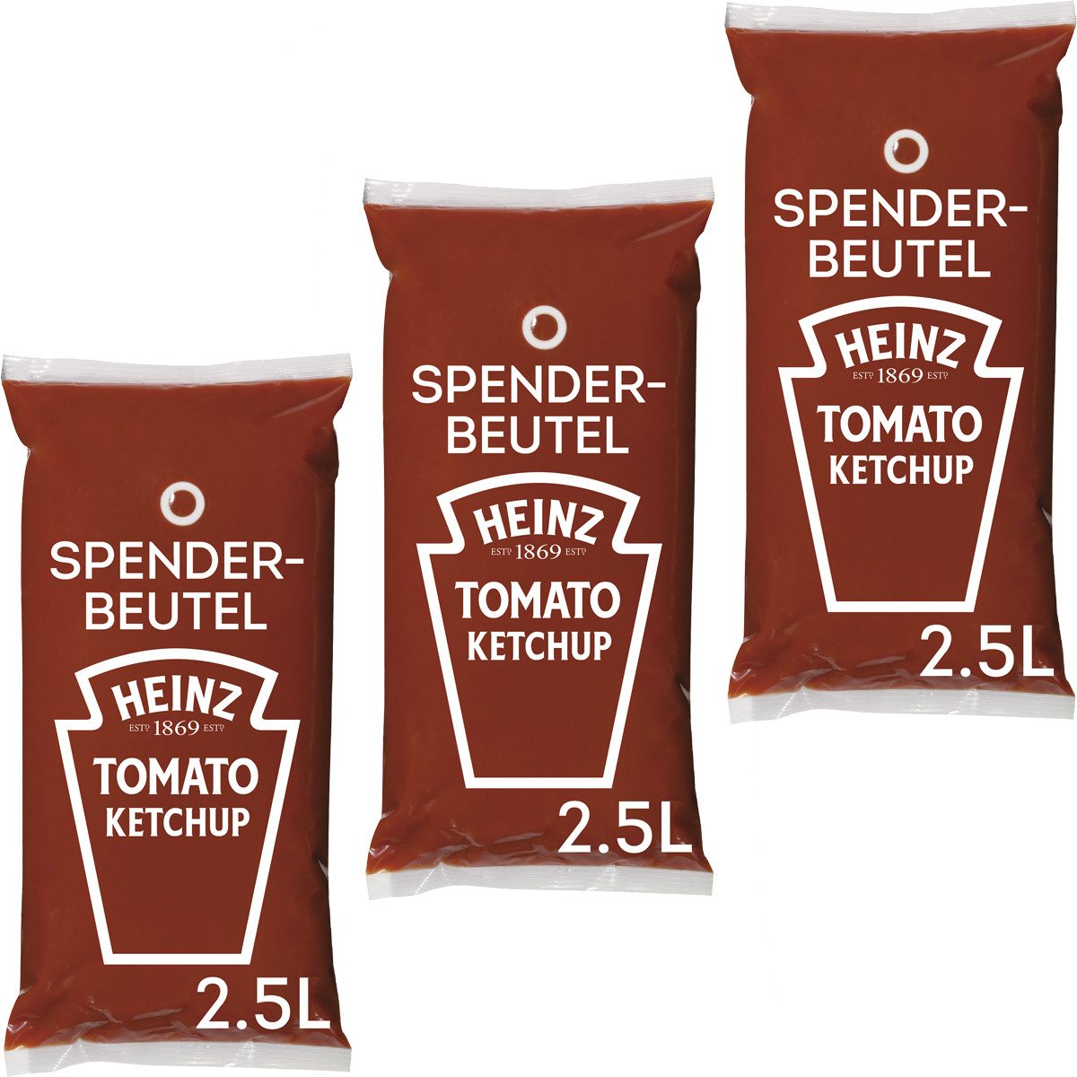 Heinz Saucen, Heinz Tomato Ketchup Tomatensauce im Spenderbeutel 3 x 2500 ml 7500ml