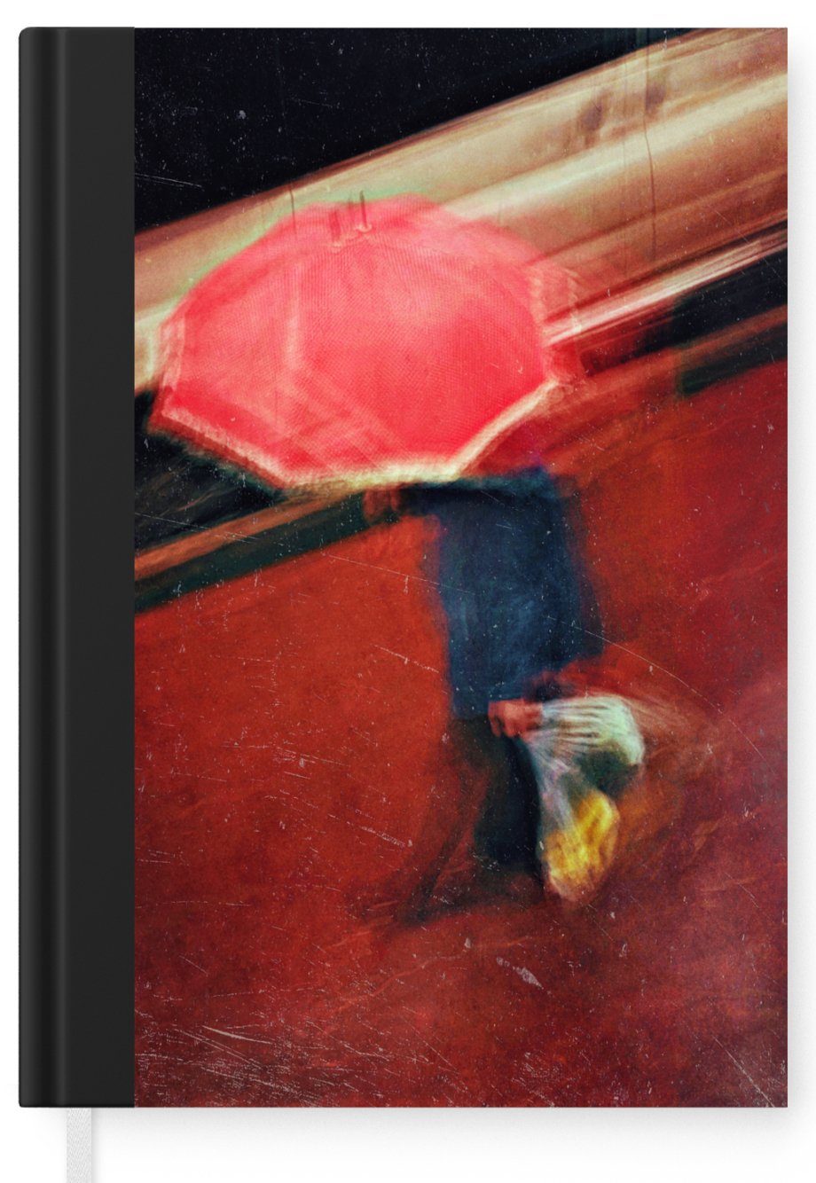 Haushaltsbuch Regenschirm - Tagebuch, Rot - Journal, MuchoWow Merkzettel, Notizheft, Farben, Seiten, - Notizbuch Mann A5, 98