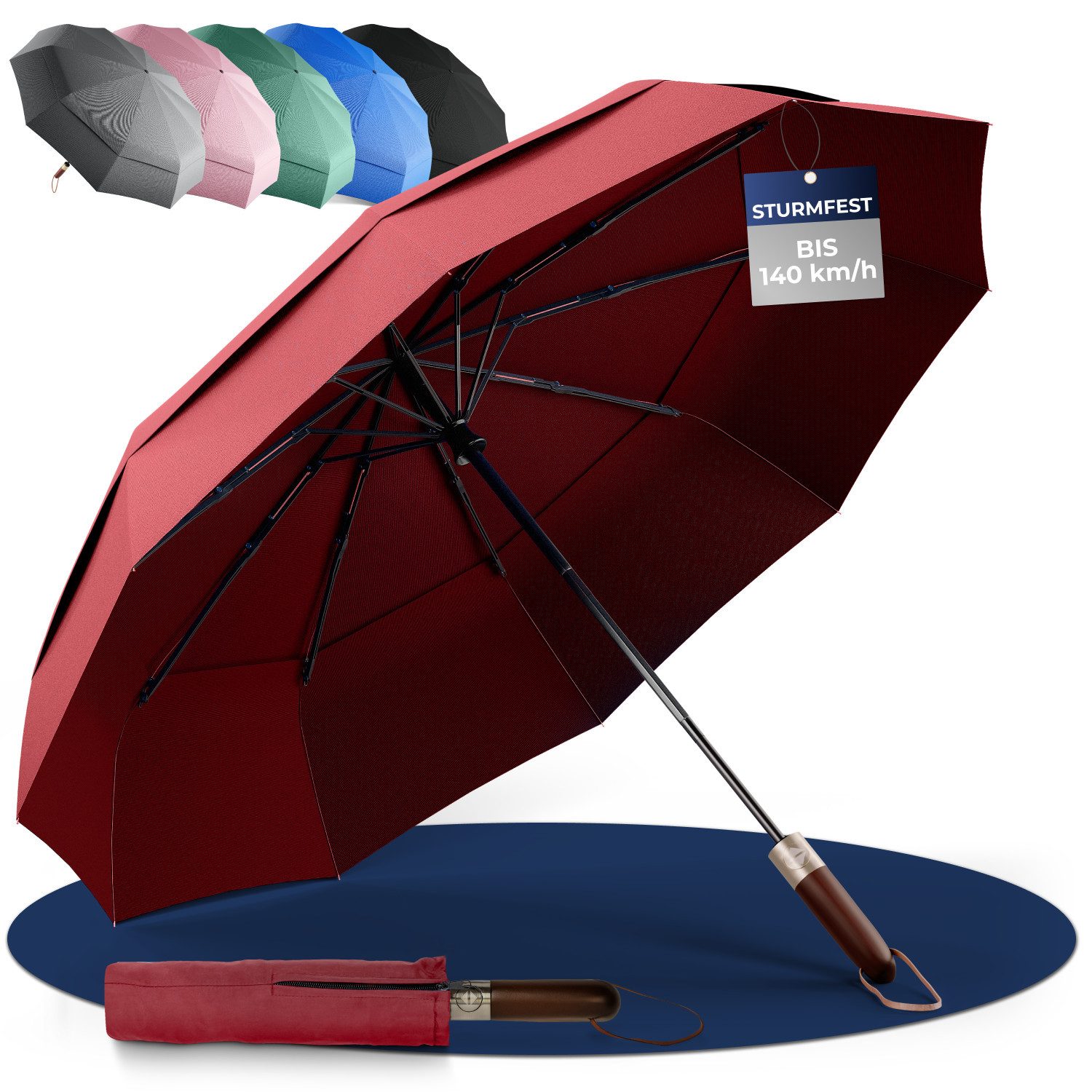Logan & Barnes Taschenregenschirm Amsterdam, Sturmfest günstig online kaufen