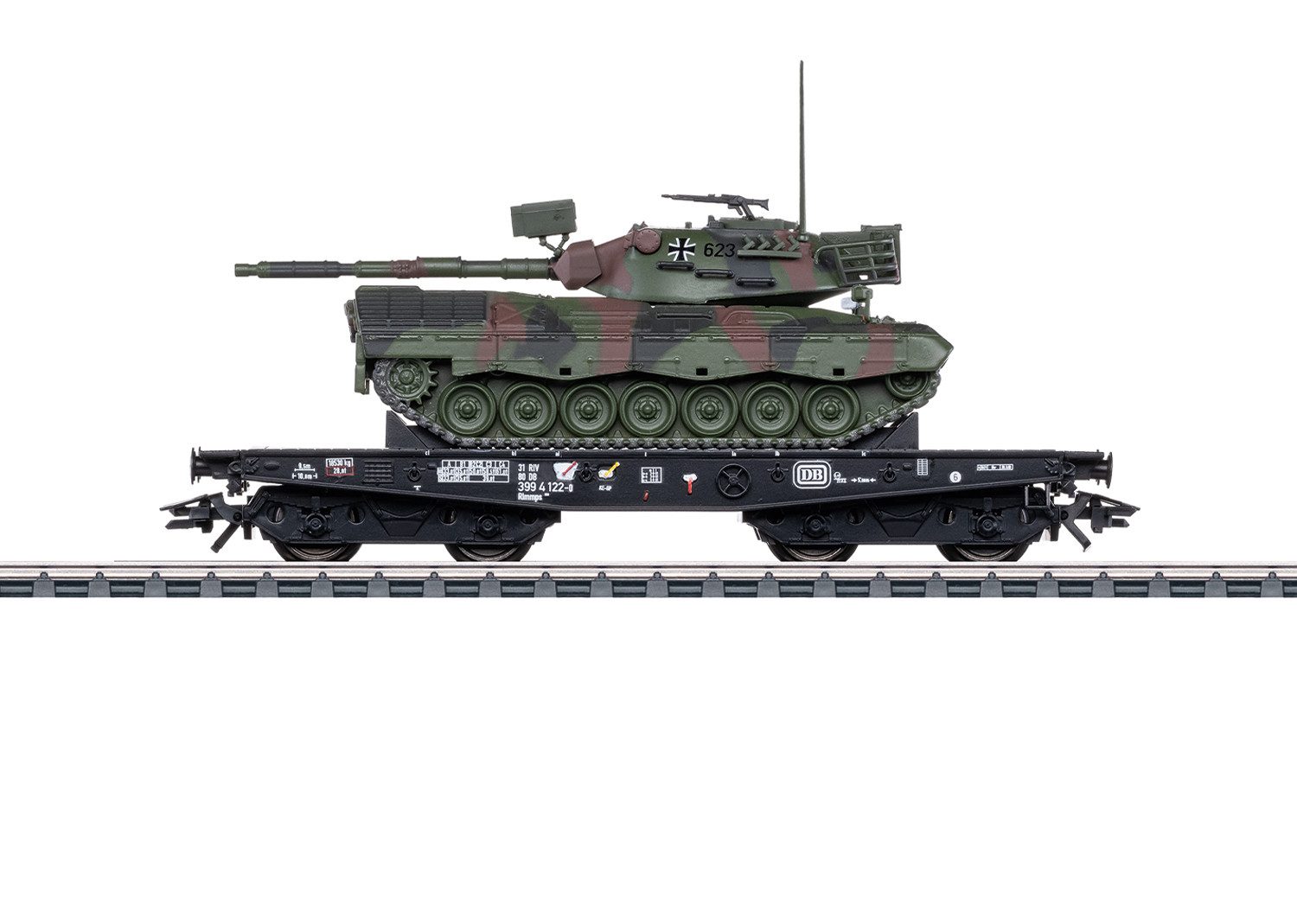Märklin Güterwagen Märklin H0 48876 Güterwagen Schwerlast-Flachwagen Rlmmps 650 + Leo...