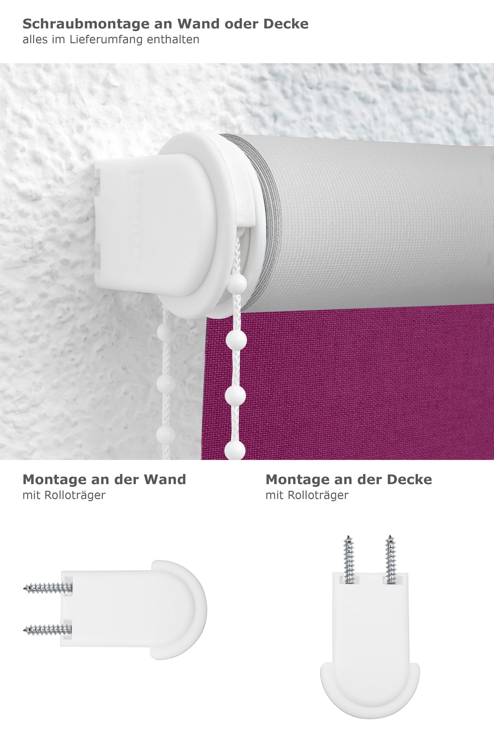 Verdunklungsrollo Verdunkelungsrollo Dunkelmagenta, LYSEL®, abdunkelnd, HxB 190x152.5cm