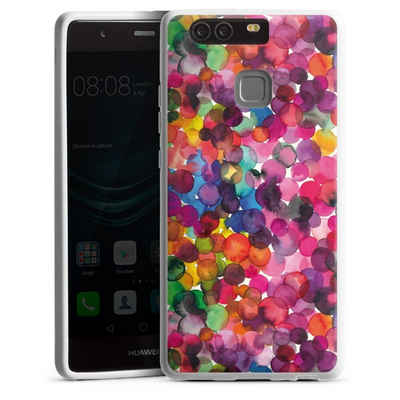 DeinDesign Handyhülle »bunt Punkte Wasserfarbe Overlapped Watercolor Dots«, Huawei P9 Silikon Hülle Bumper Case Handy Schutzhülle Smartphone Cover
