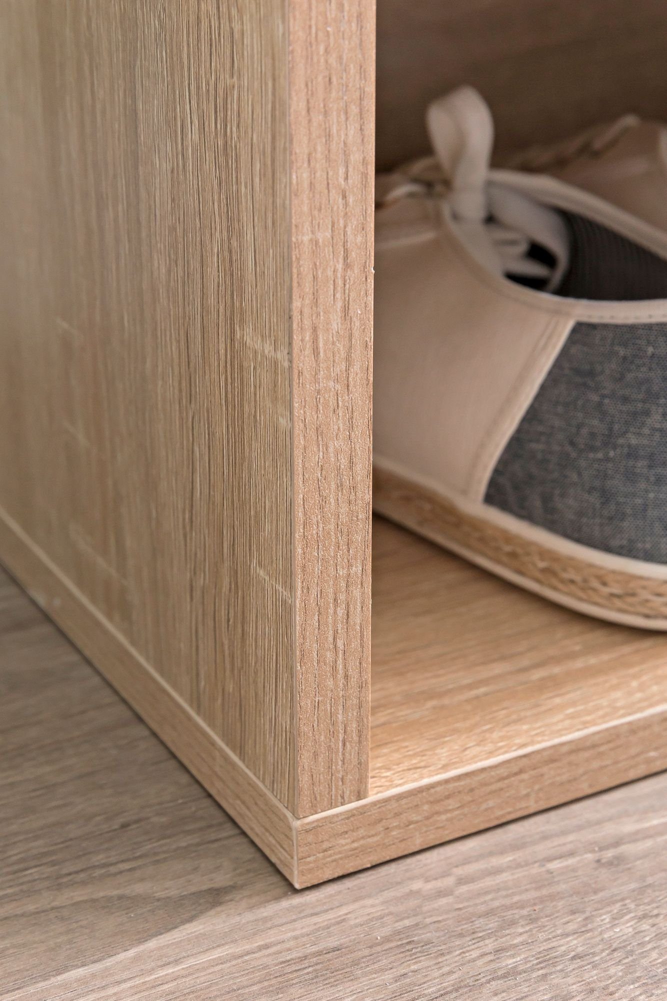 Stauraum: KADIMA Schuhschrank Beige Funktionalität vereint Garderobenbank Sitzkomfort, mit DESIGN