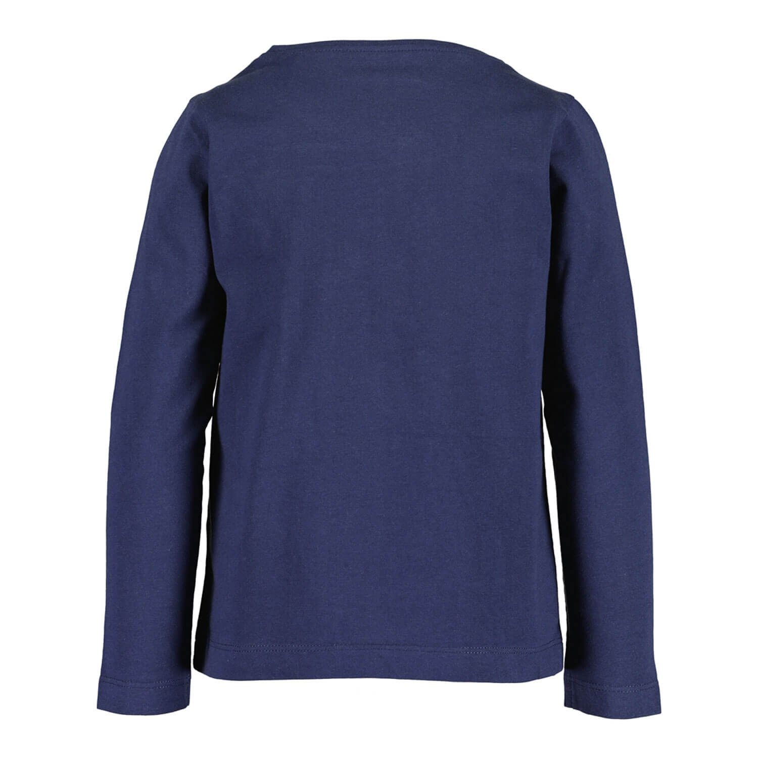 Langarm-Shirt Herz-Print Rundhalsshirt Kinder Blue nachtblau Seven Sweatshirt Mädchen mit Pailetten und