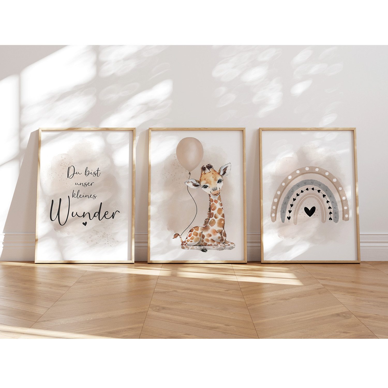 MeinBaby123® Poster Bilder Kinderzimmer, Poster Kinderzimmer Deko, Babyzimmer Deko, Spruch Wandbilder, Boho, Tiere