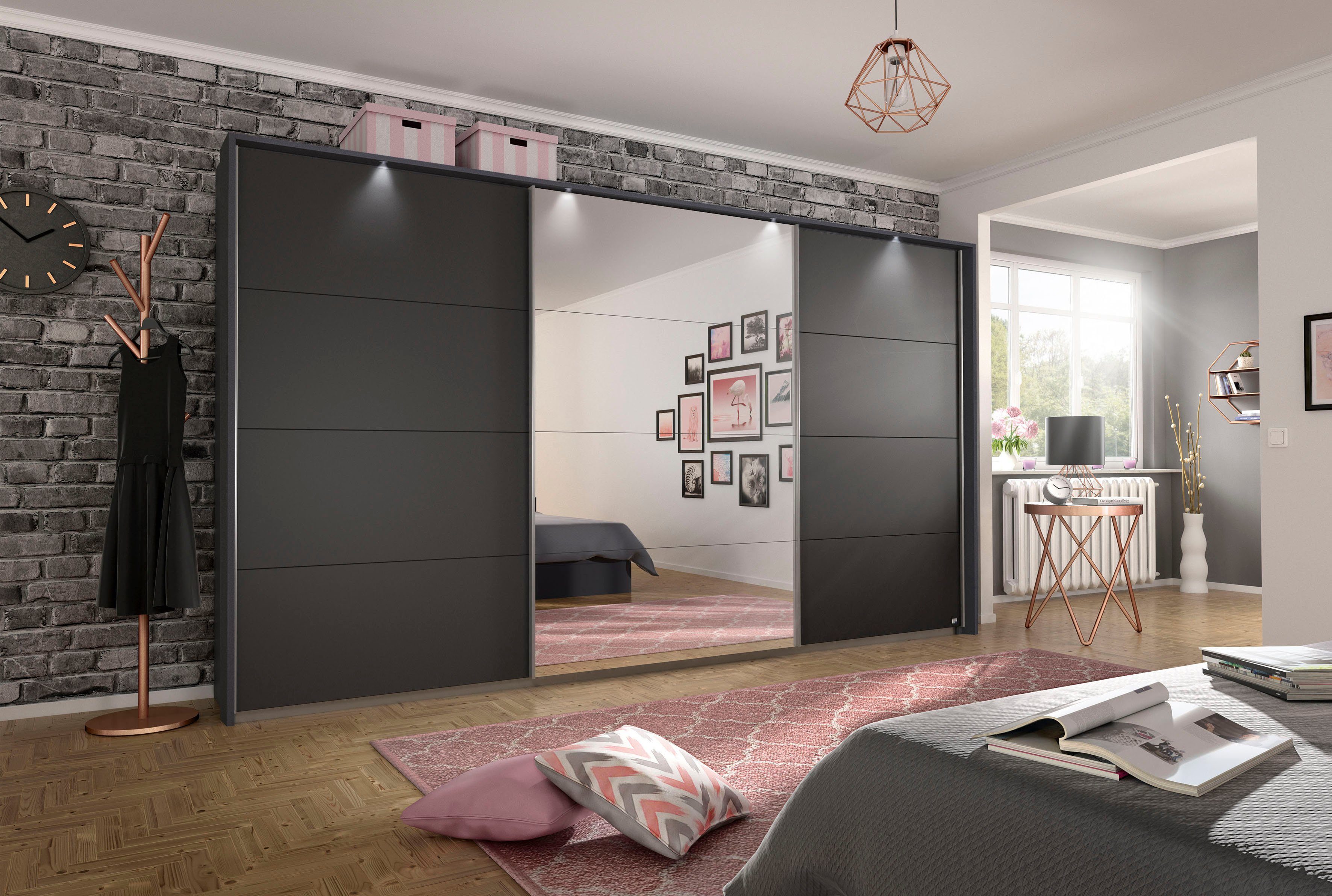 OTTO home Kleiderschrank Mehrzweckschrank Aktenschrank Möbel Mietswohnung Schlafzimmer CORTONA (erhältlich in Breite 211/278/323/368 cm, Höhe: 214/233 cm) inkl. Passepartout und Zubehör, optionale Beleuchtung MADE IN GERMANY