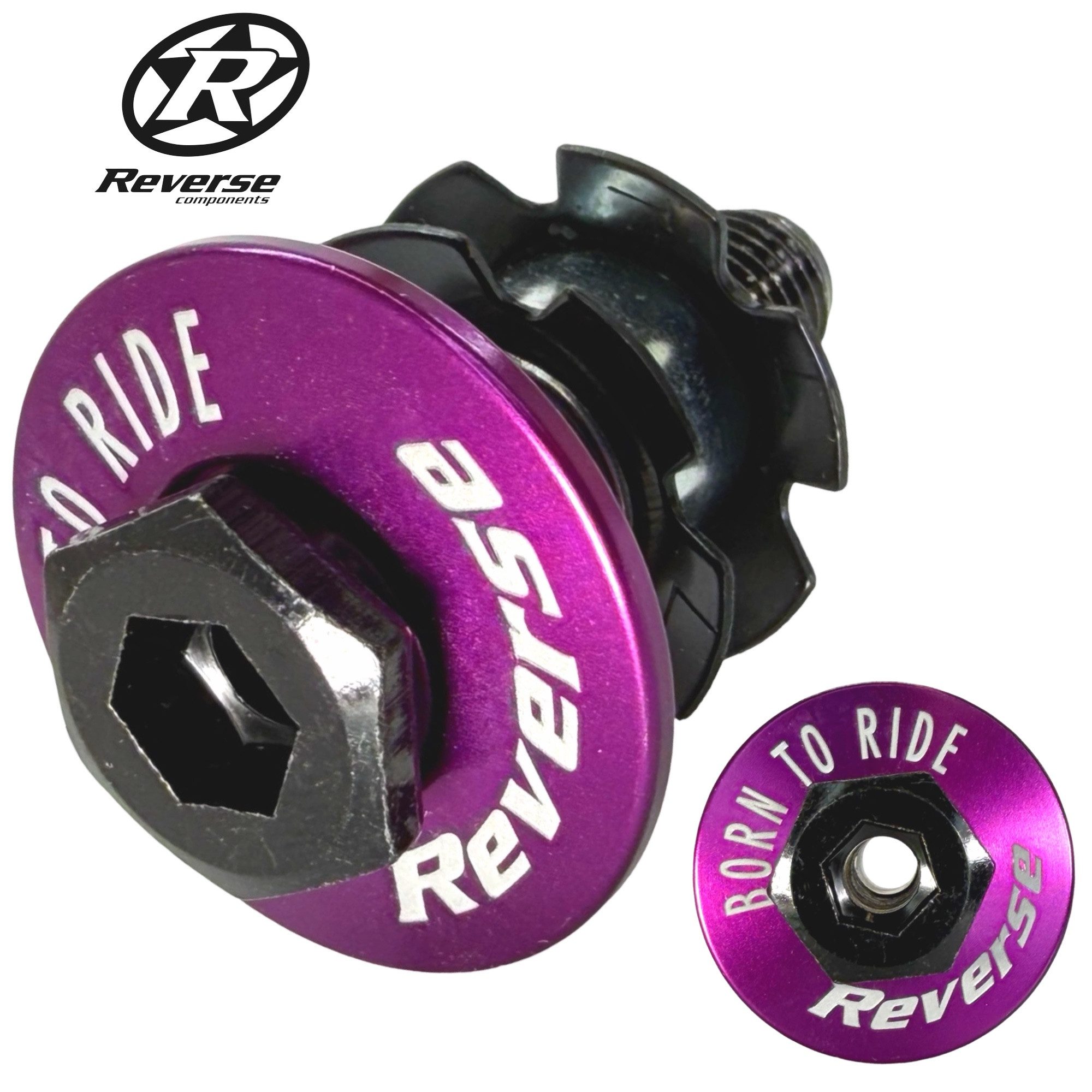 Reverse Fahrradlenker Reverse Alu Dirt Barspin Top Cap Steuersatzkappe M10 Lila
