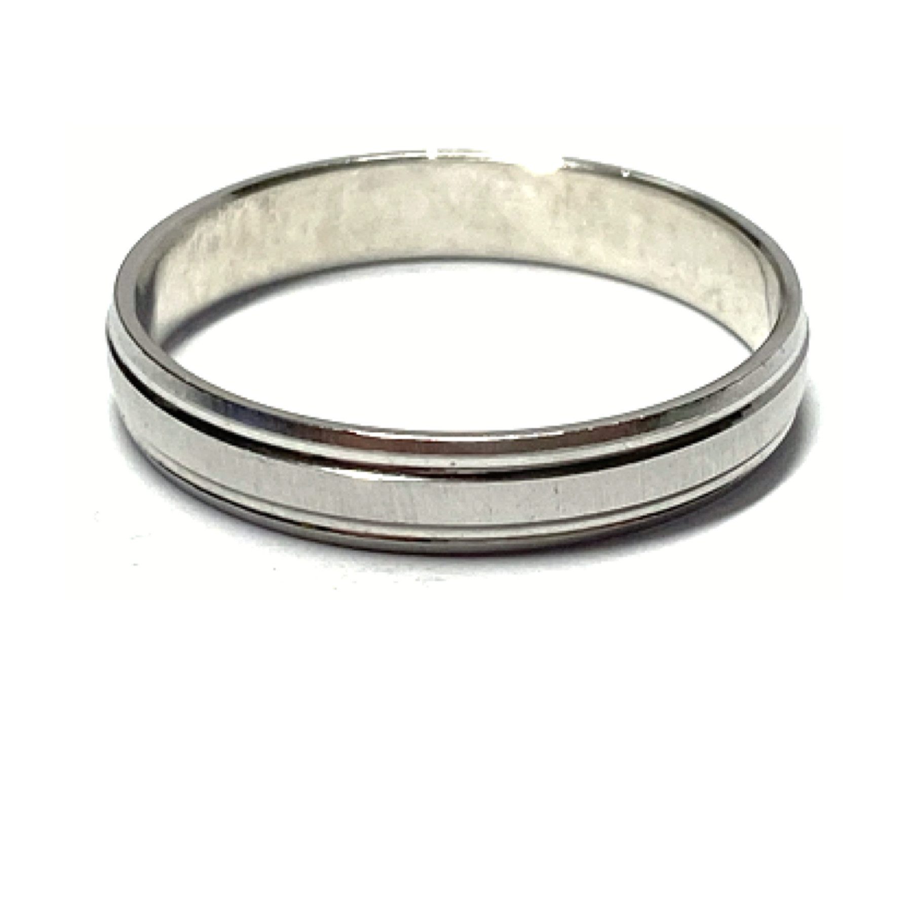 Silberring Bandring 925 Silber rhodiniert matt 4mm breit Silberring #64