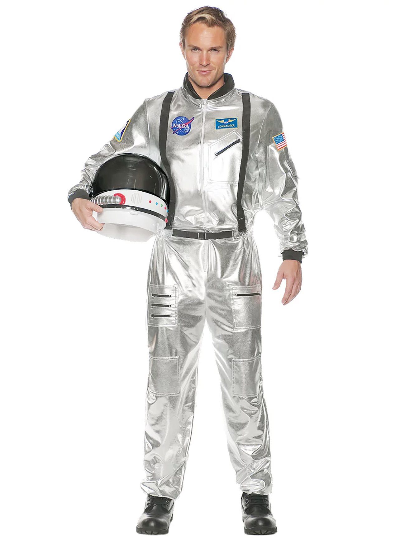 Underwraps Kostüm NASA Astronaut silber - Fasching Karnevalskostüm, Auf Hochglanz ins All: Raumanzug im Silberlook