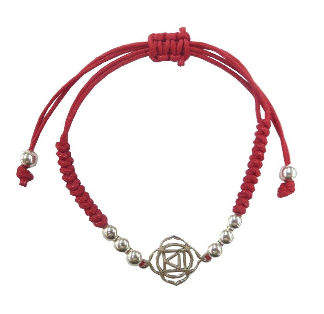 Saraswati Armband Armband "Muladhara Chakra" rot 1,4cm Silber 925 mit verstellbarem Baum