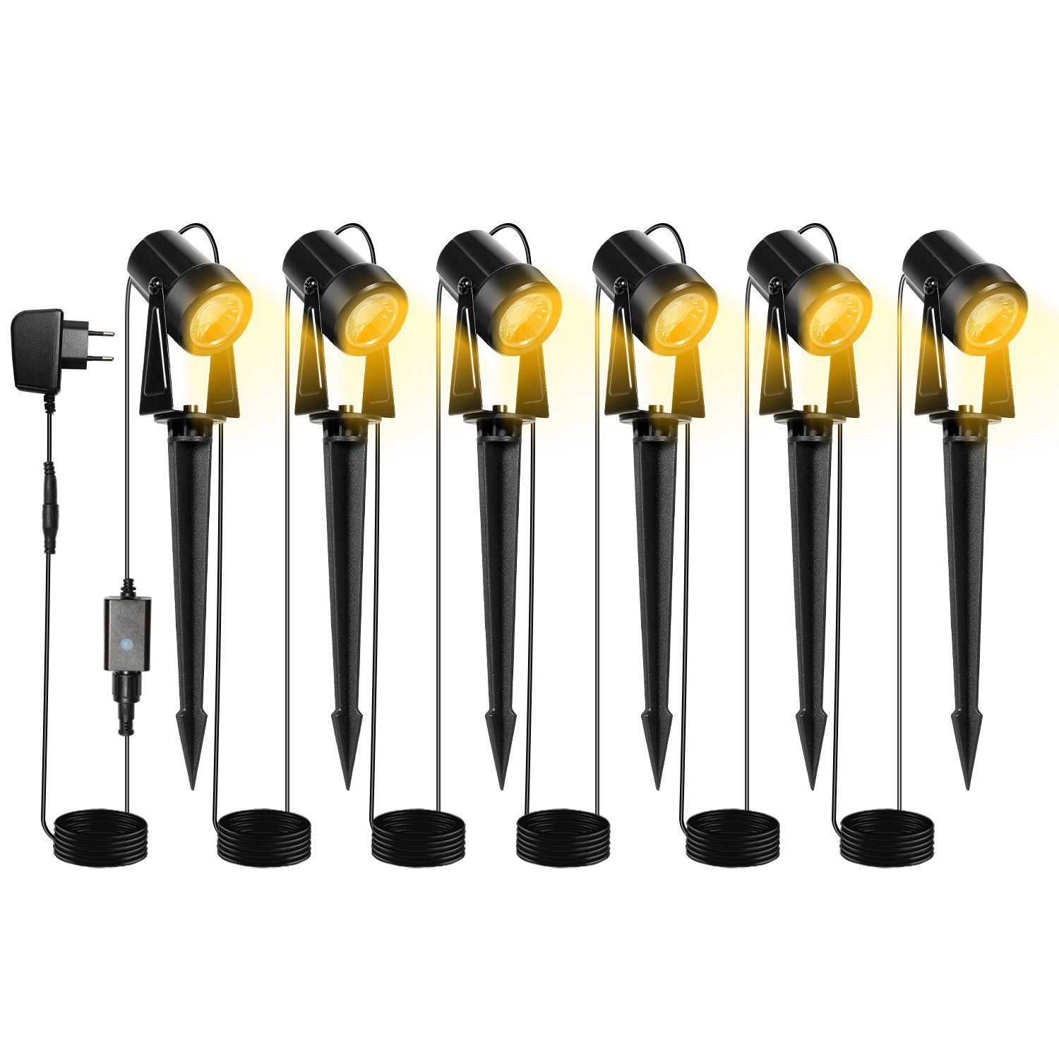 Clanmacy Gartenstrahler LED Gartenstrahler mit Erdspieß 6er Set Außenstrahl günstig online kaufen