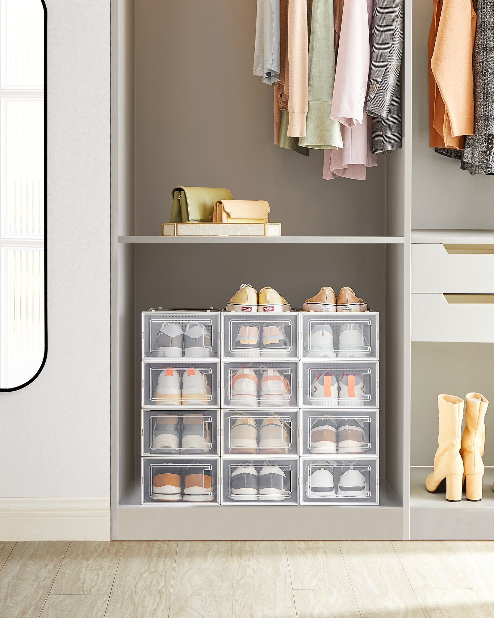 SONGMICS Schuhbox Aufbewahrungsboxen (12 St), Schuh-Organizer, günstig online kaufen
