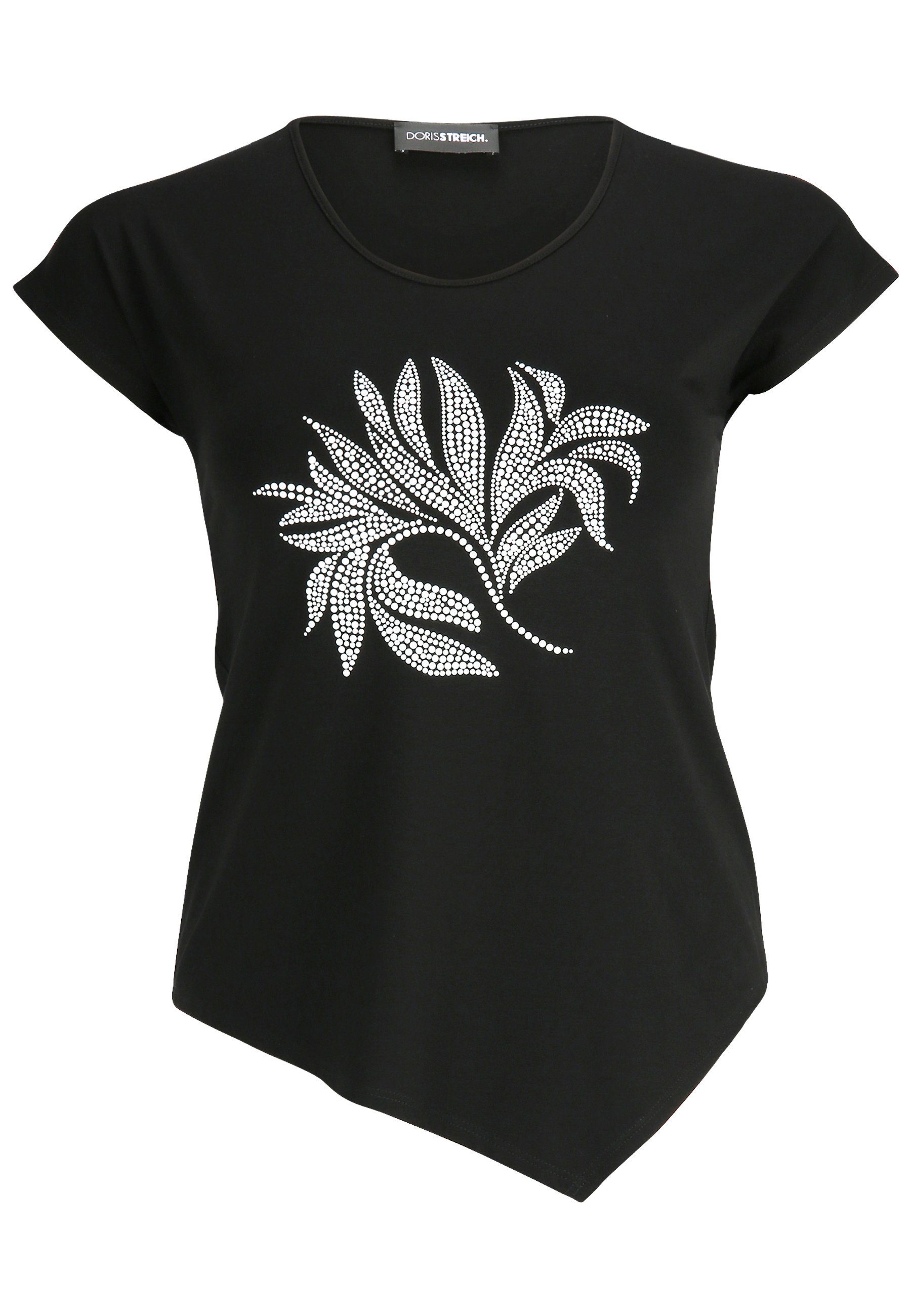T-Shirt Blätter-Motiv mit Streich Doris