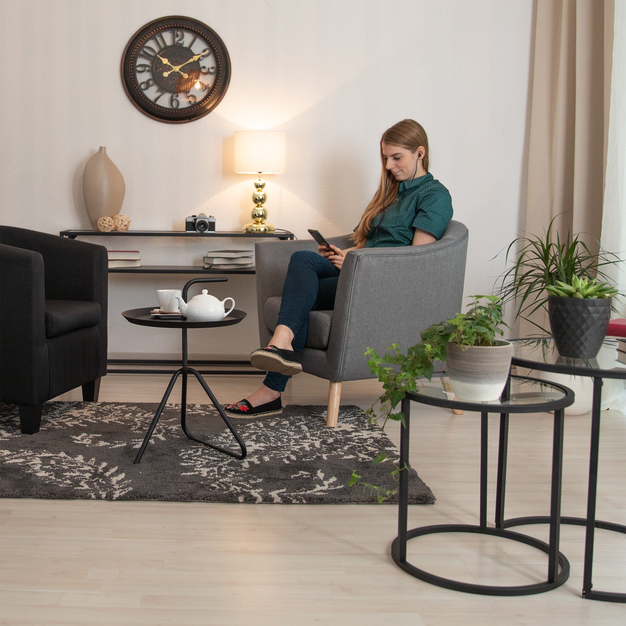 relaxdays Tischleuchte Tischlampe Gold günstig online kaufen